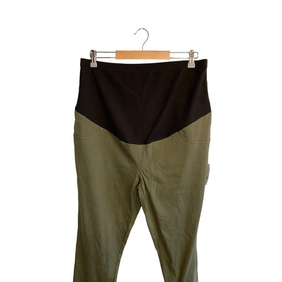 NWT Women's Maternity Green Leggings Size XL - Picture 2 of 5